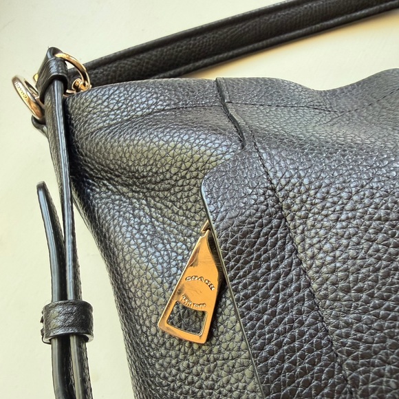 Coach Black Pebbled Leather Two Way Crossbody Bag EUC - Picture 6 of 11
